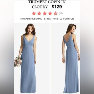 Social Bridesmaid Lux Chiffon Size 2 Color Cloudy V Neck Dress